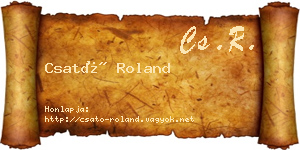Csató Roland névjegykártya